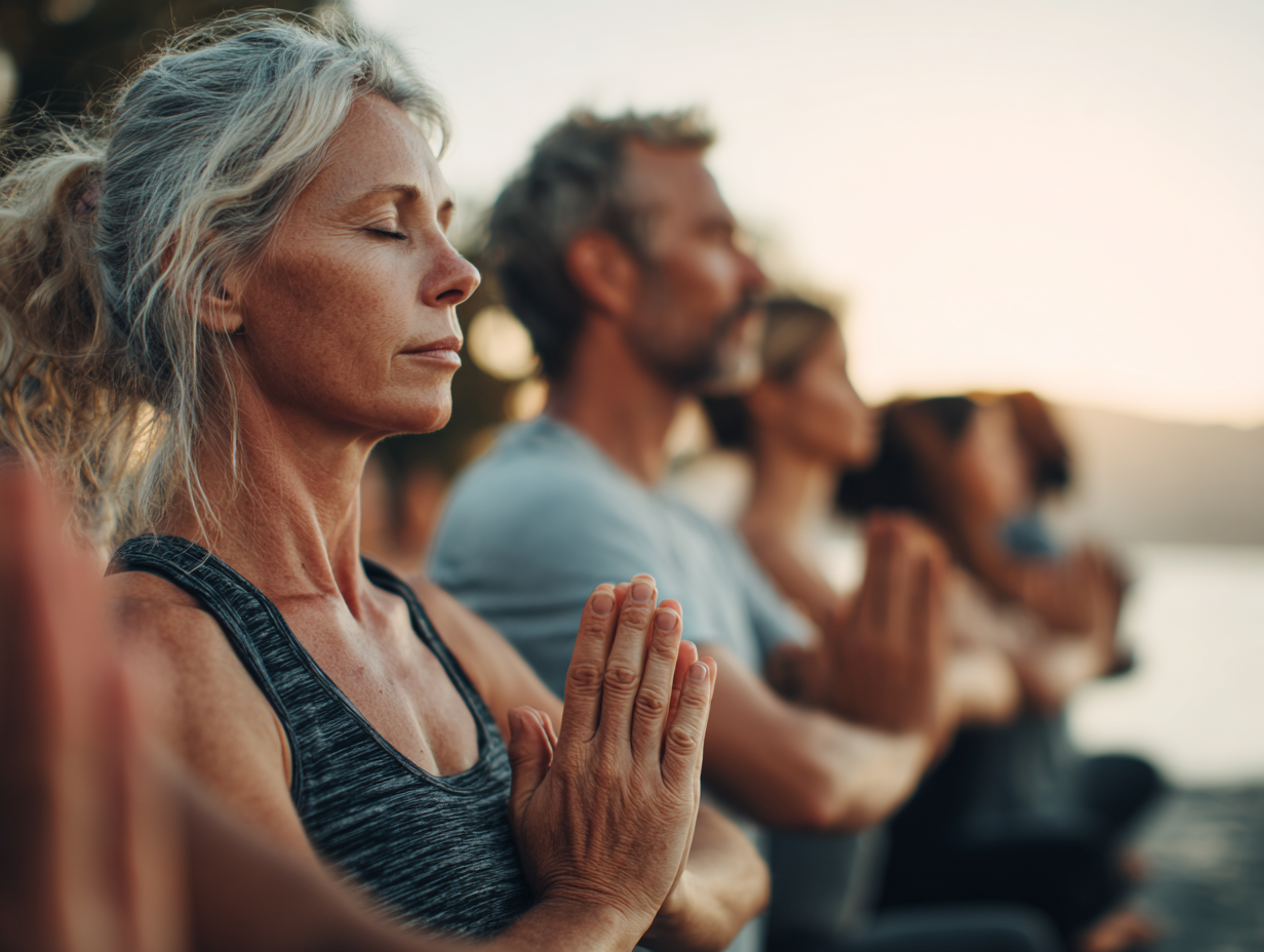 Інструктор йоги демонструє техніку медитації